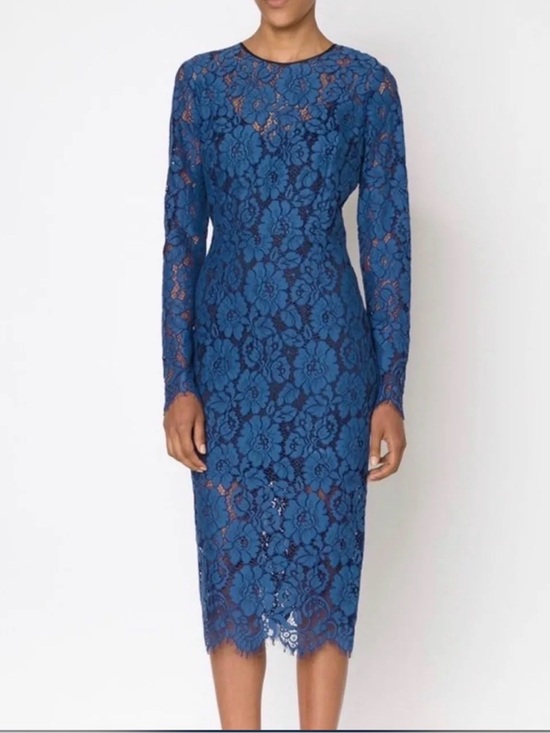 Veronica Beard Dresses & Skirts - Veronica Beard Gynne Pencil Lace Dress NWT Size 2  Blue $650 Long Sleeve